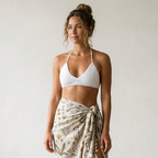 Billabong White Halter Crochet Bikini Top | XS