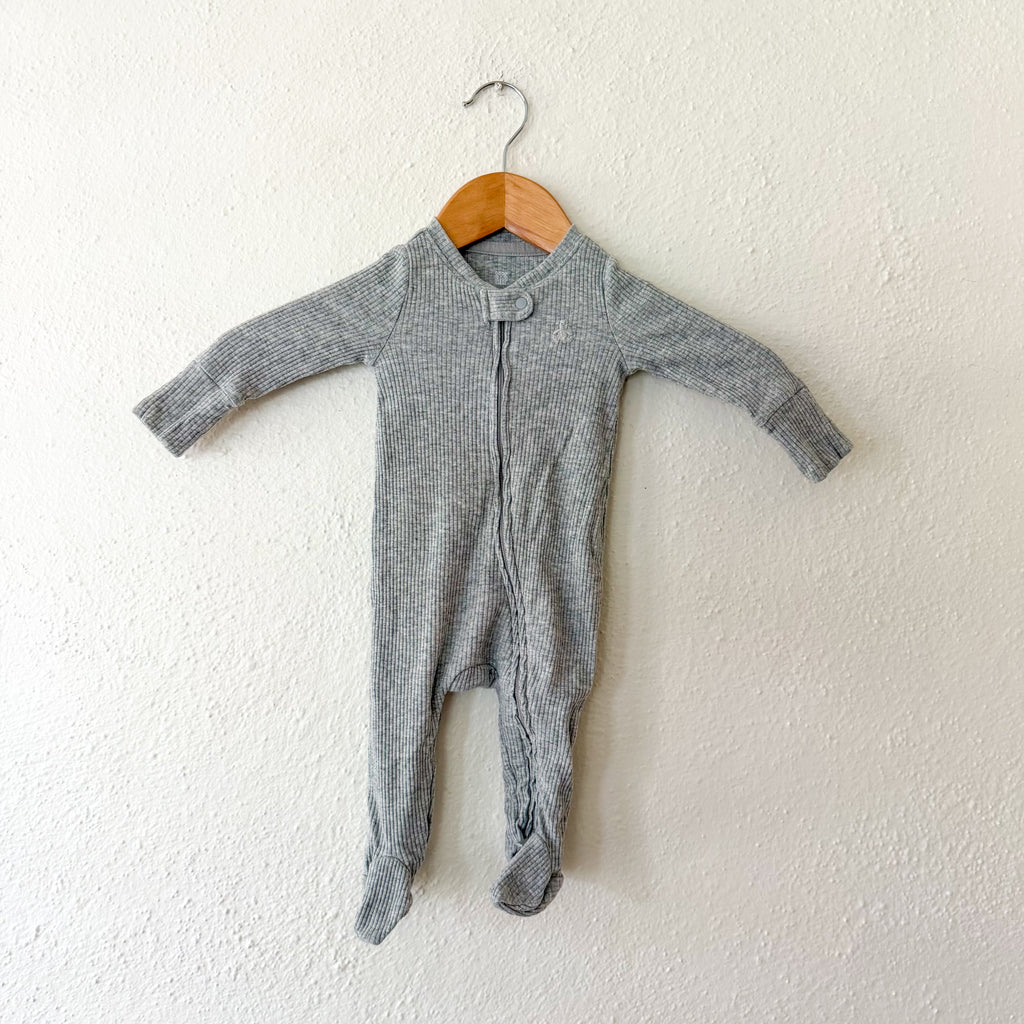 Baby Gap Heather Grey Ribbed Texture 2-Way Zipper Footed Sleeper | 0-3m