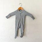 Baby Gap Heather Grey Ribbed Texture 2-Way Zipper Footed Sleeper | 0-3m