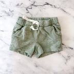 Little Planet Organic Sage Green Printed Turtles T-Shirt + Pull On Shorts Matching Set | 0-3m