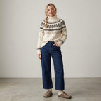 Barbour Mersea Fair Isle Wool Blend Knit Turtleneck Sweater in Aran Cream | 4