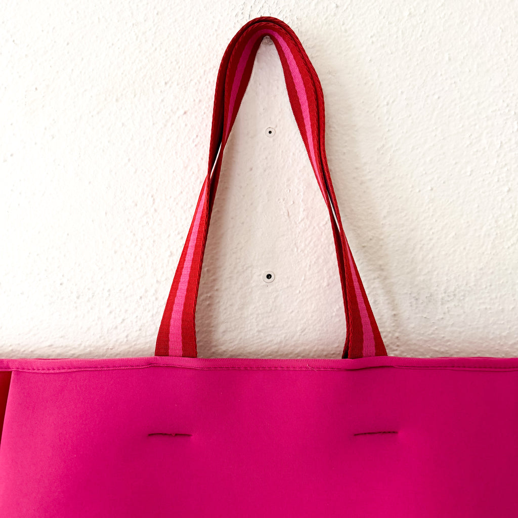 Summersalt Neoprene Hot Pink/Red Beach Tote Bag