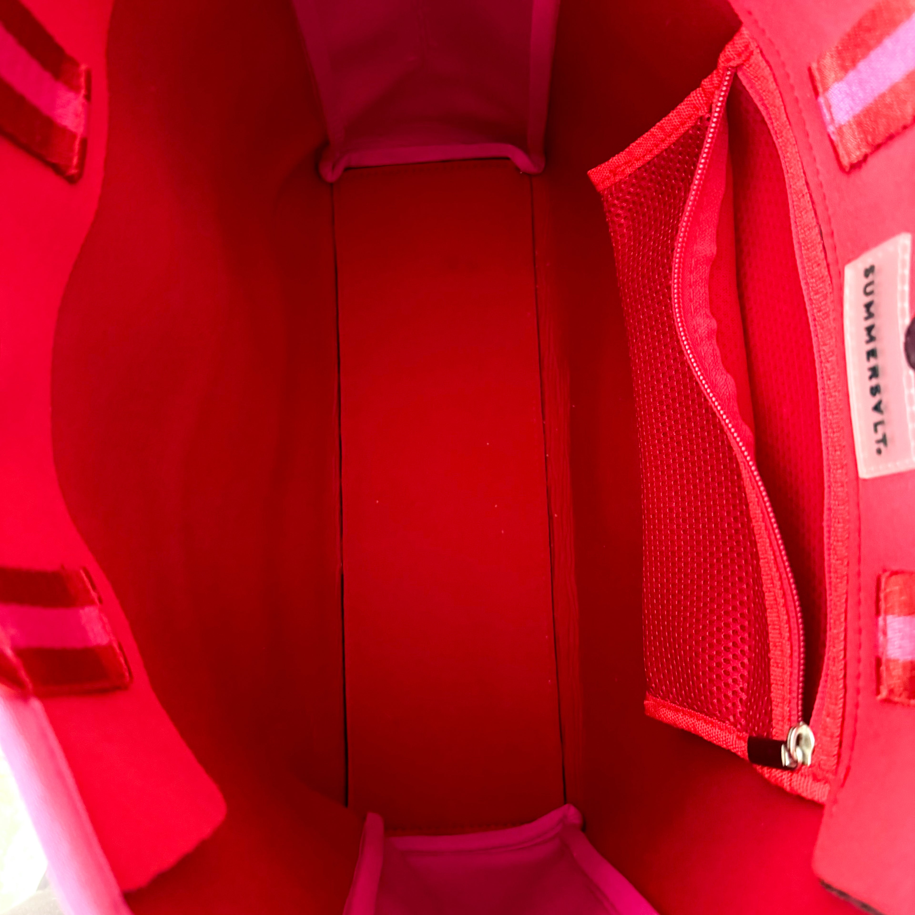 Summersalt Neoprene Hot Pink/Red Beach Tote Bag