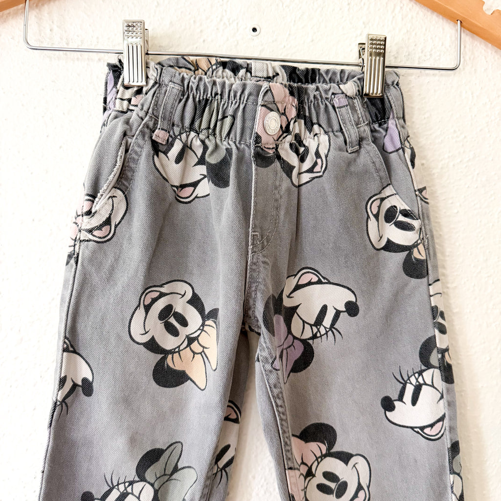 H&M Toddler Girls Minnie Mouse Relaxed Fit Denim Pants | 3T