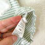 Unbranded Sage & Cream Striped Waffle Knit Baby Bodysuit | 0-3m