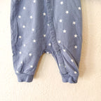 H&M Ocean Blue Cream Stars Snap Long Sleeve Jumpsuit | Premie