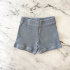 H&M Dusty Slate Blue Waffle Weave T-Shirt & Shorts Knit Set | 0-3m