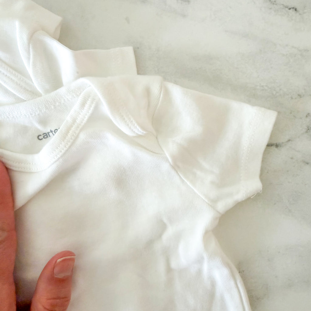 Carter's White Basics Short Sleeve Bodysuit Bundle x4 | 0-3m