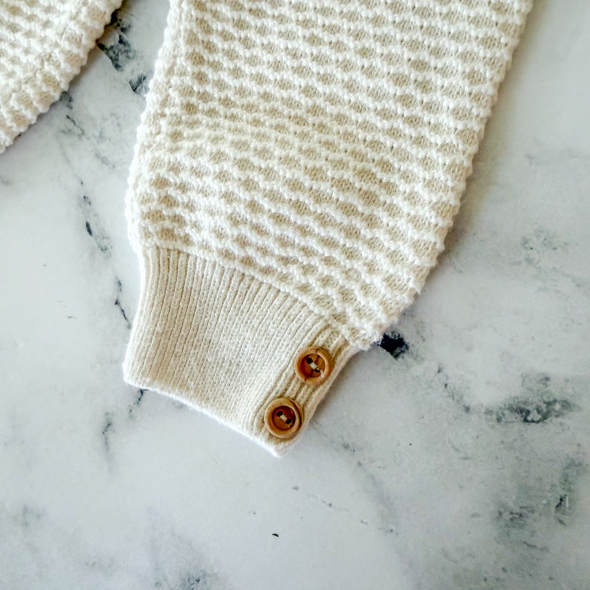 Zara Cream Textured Long Sleeve Sweater + Pants Matching Set | 0-3m