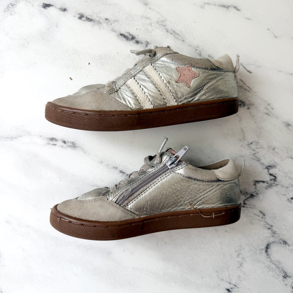 Old Soles Kids Wos Pink Star Champagne Leather Sneakers | 11