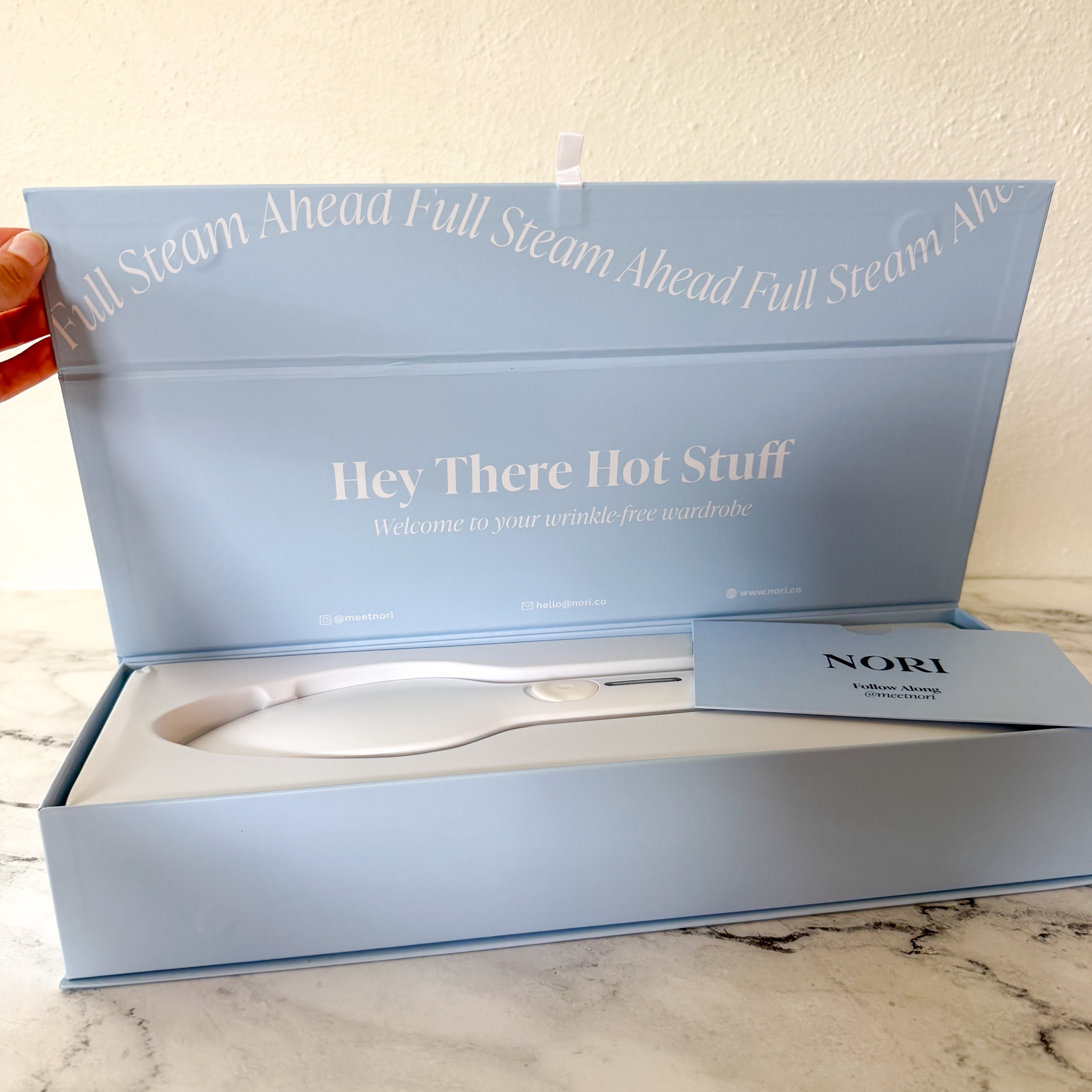 Nori "The Nori Press" White Handheld Steam Iron