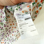 Elodie Cream Floral 3/4 Puff Sleeve Blouse | XS