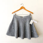 Free Assembly Heather Grey Mini Sweater Skirt with Rhinestones | Medium