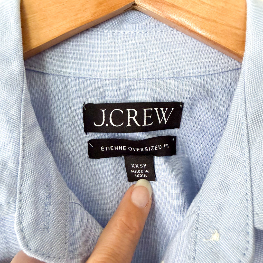 J.Crew Étienne Petite Oversized Button Down Shirt in Blue Oxford | XXSP