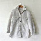 H&M Oversized Teddy Sherpa Shacket in Cream | XS