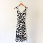 Nine West Linen Blend Belted Ikat Midi Dress | XS