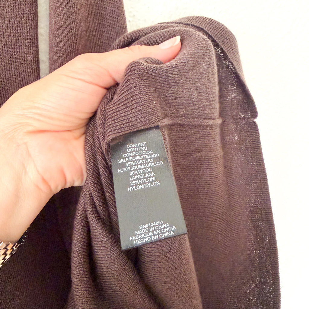 Charles Henry Wool Blend Off-The-Shoulder Long Sleeve Sweater Dress in Espresso | XS