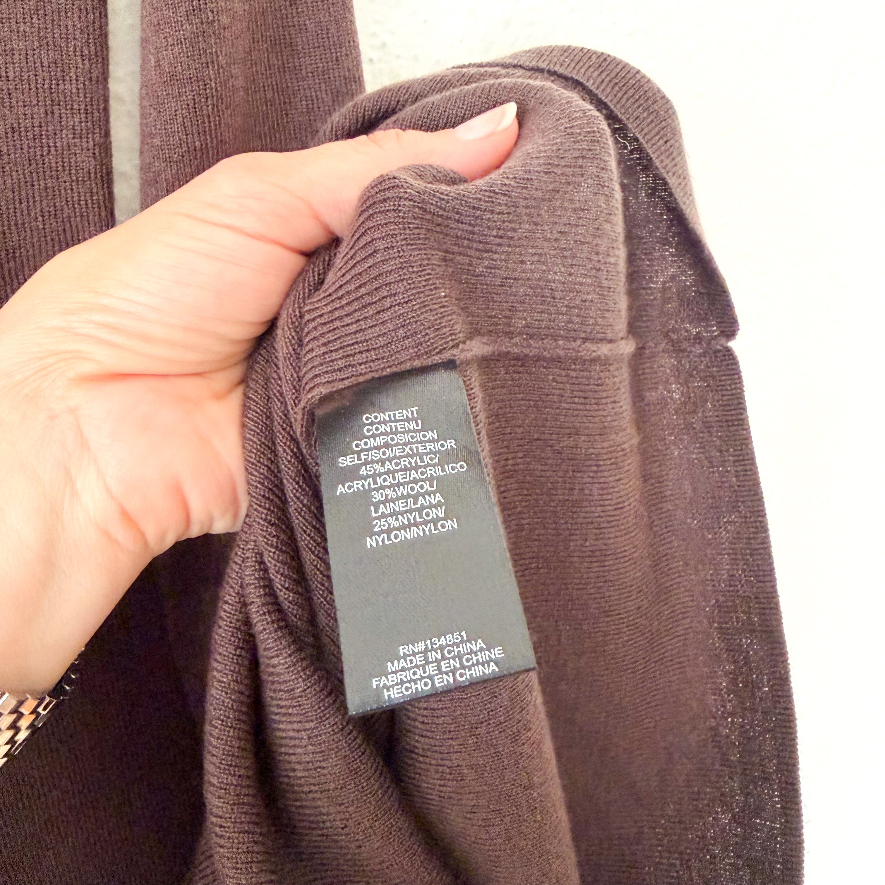 Charles Henry Wool Blend Off-The-Shoulder Long Sleeve Sweater Dress in Espresso | XS
