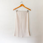H&M Satin Midi Slip Skirt in Cream | XS