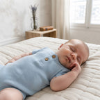 Cat & Jack Powder Blue Henley Short Sleeve Bodysuit | 0-3m