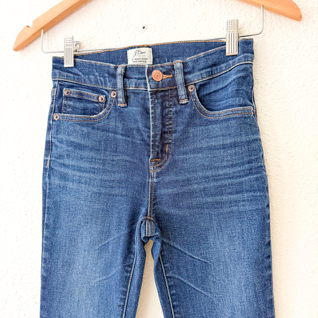 J.Crew 9" High-Rise Dark Wash Toothpick Skinny Denim | 24P