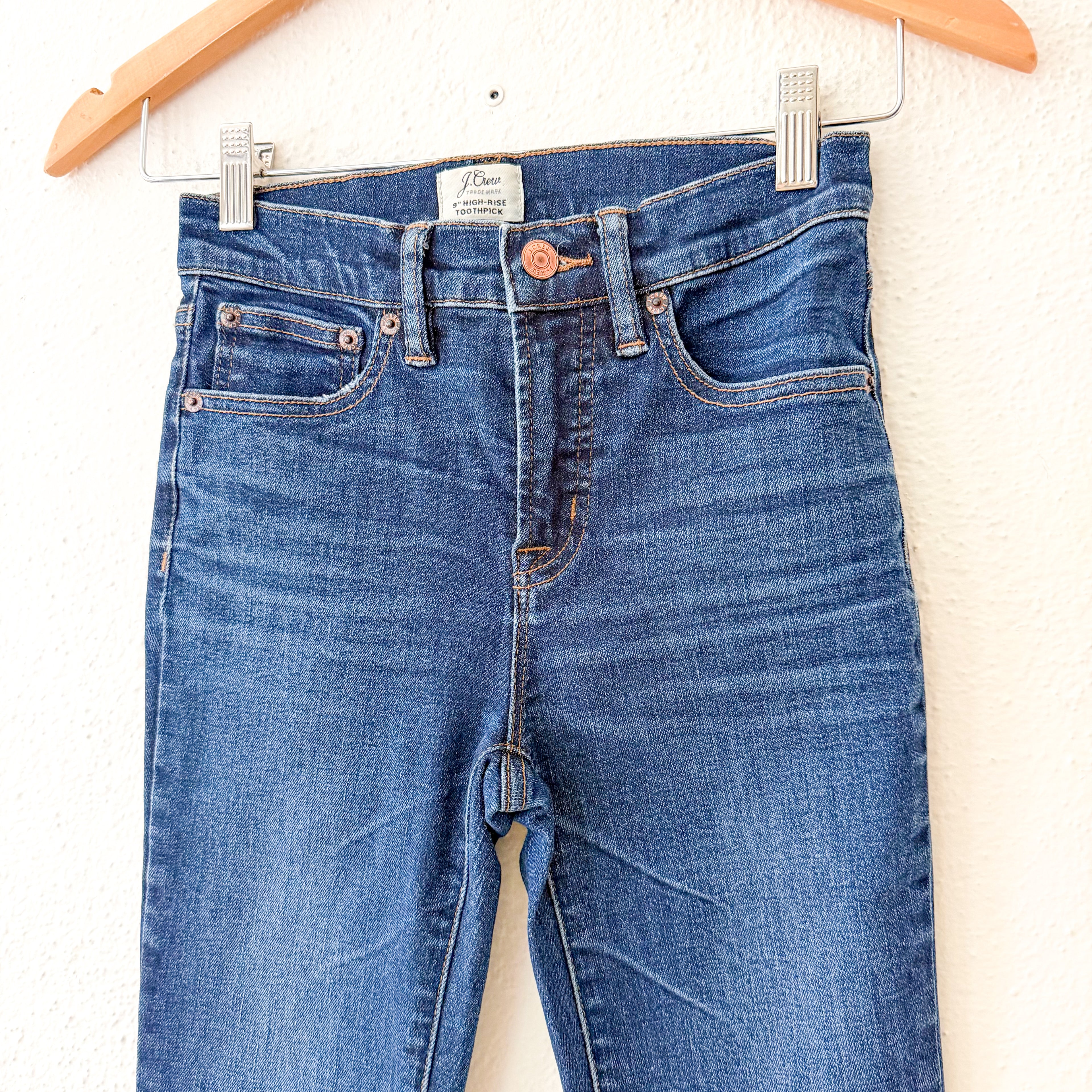 J.Crew 9" High-Rise Dark Wash Toothpick Skinny Denim | 24P