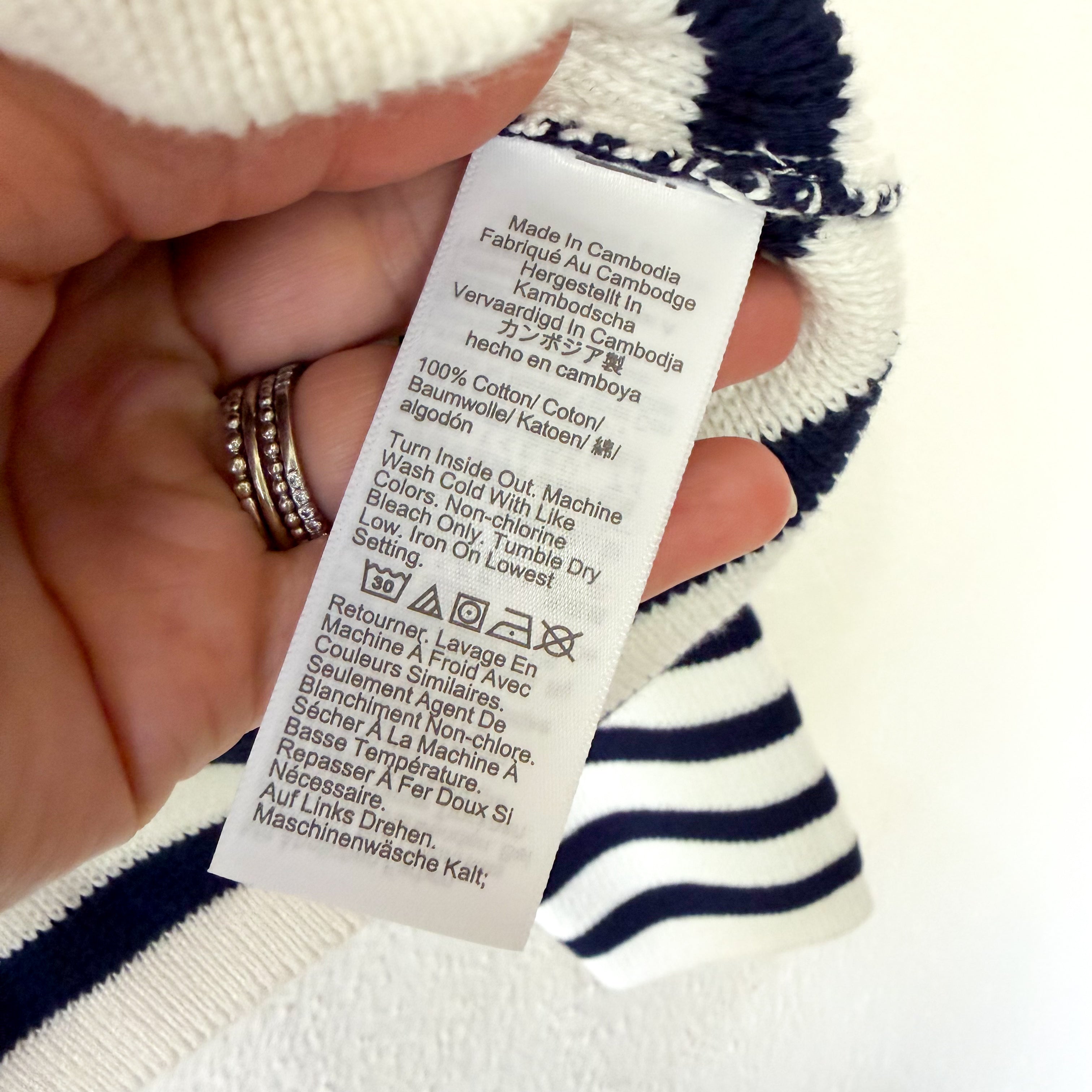 J.Crew Striped Lady Jacket Cardigan in Navy & White | Medium