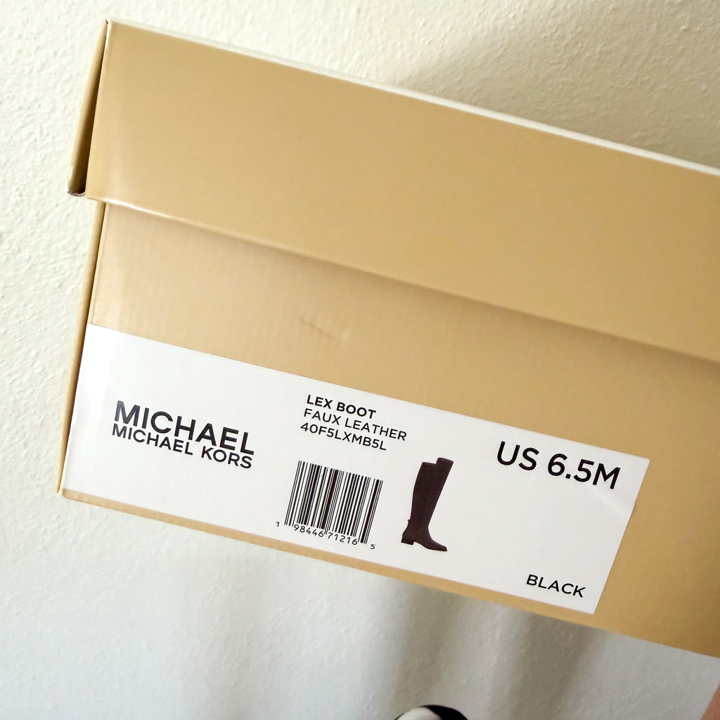 MICHAEL Michael Kors Lex Black Faux Leather Tall Boots | 6.5