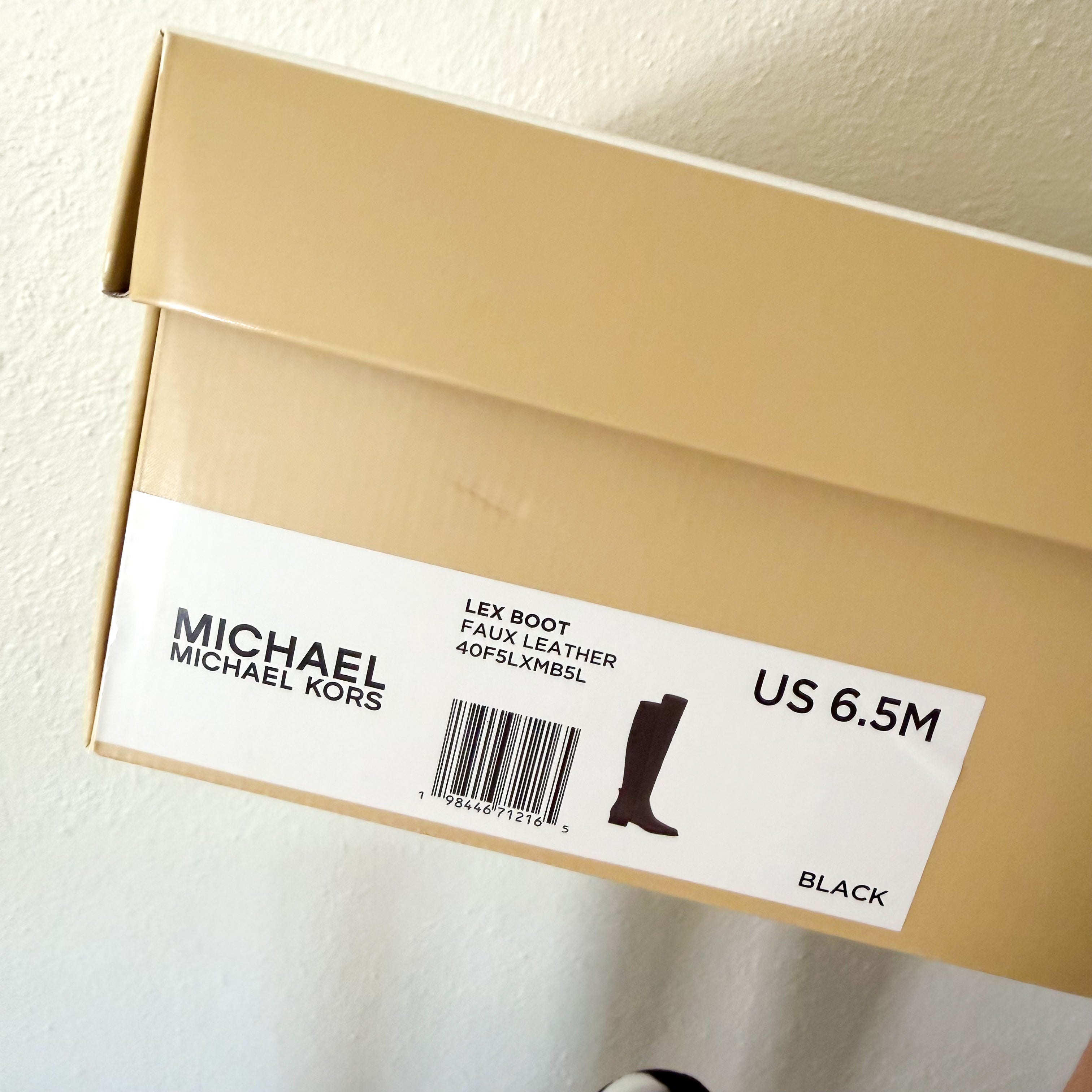 MICHAEL Michael Kors Lex Black Faux Leather Tall Boots | 6.5