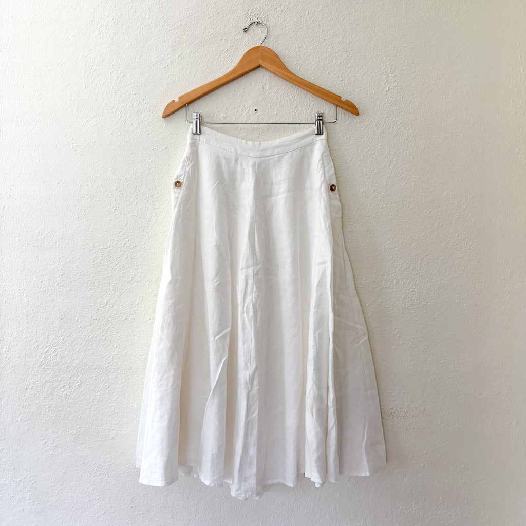 Reformation 100% Linen Button Side Pocket Maxi Skirt | 0