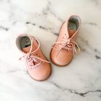 Josmo Pink Ostrich Embossed Leather Infant Walker Shoes, sz 3.5
