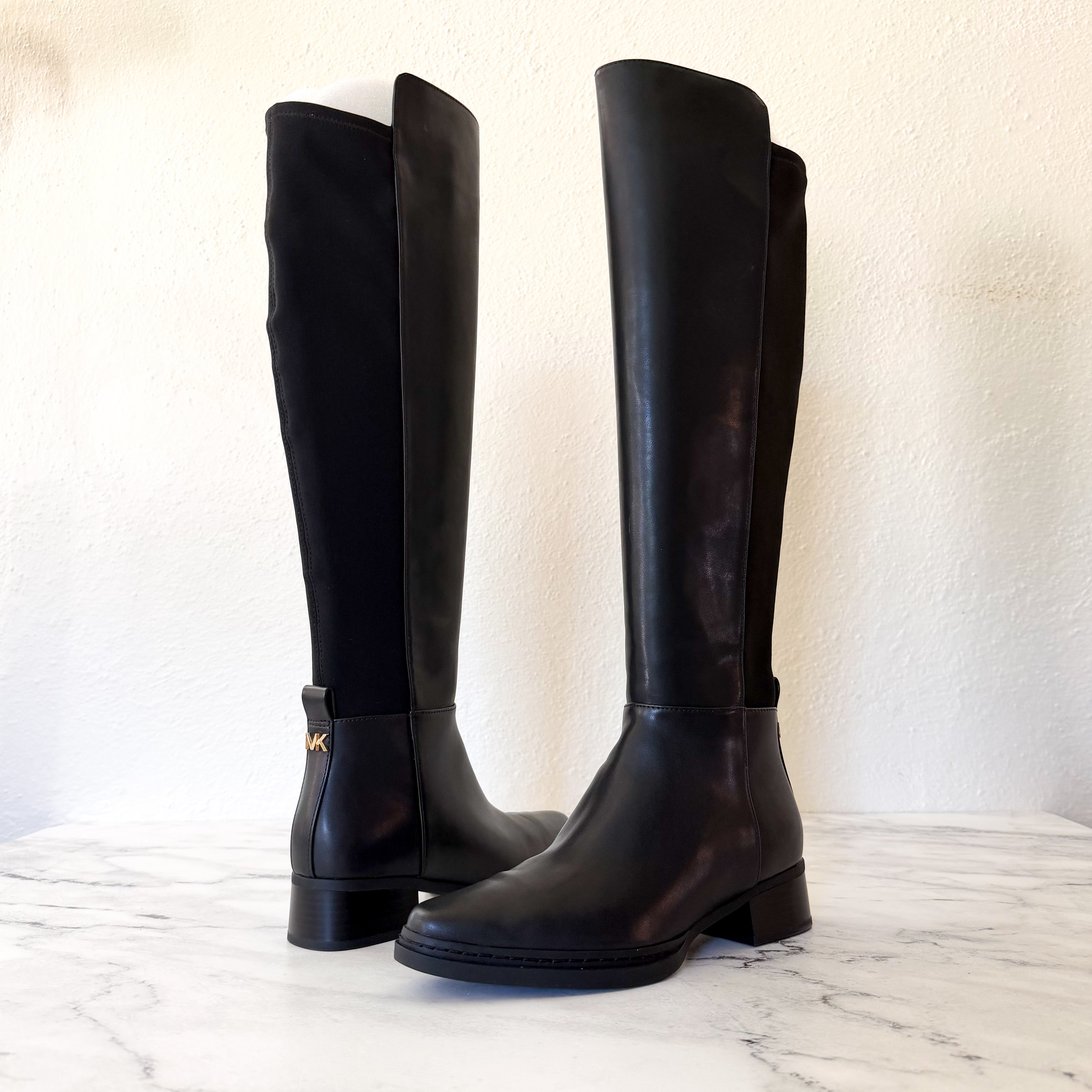 MICHAEL Michael Kors Lex Black Faux Leather Tall Boots | 6.5