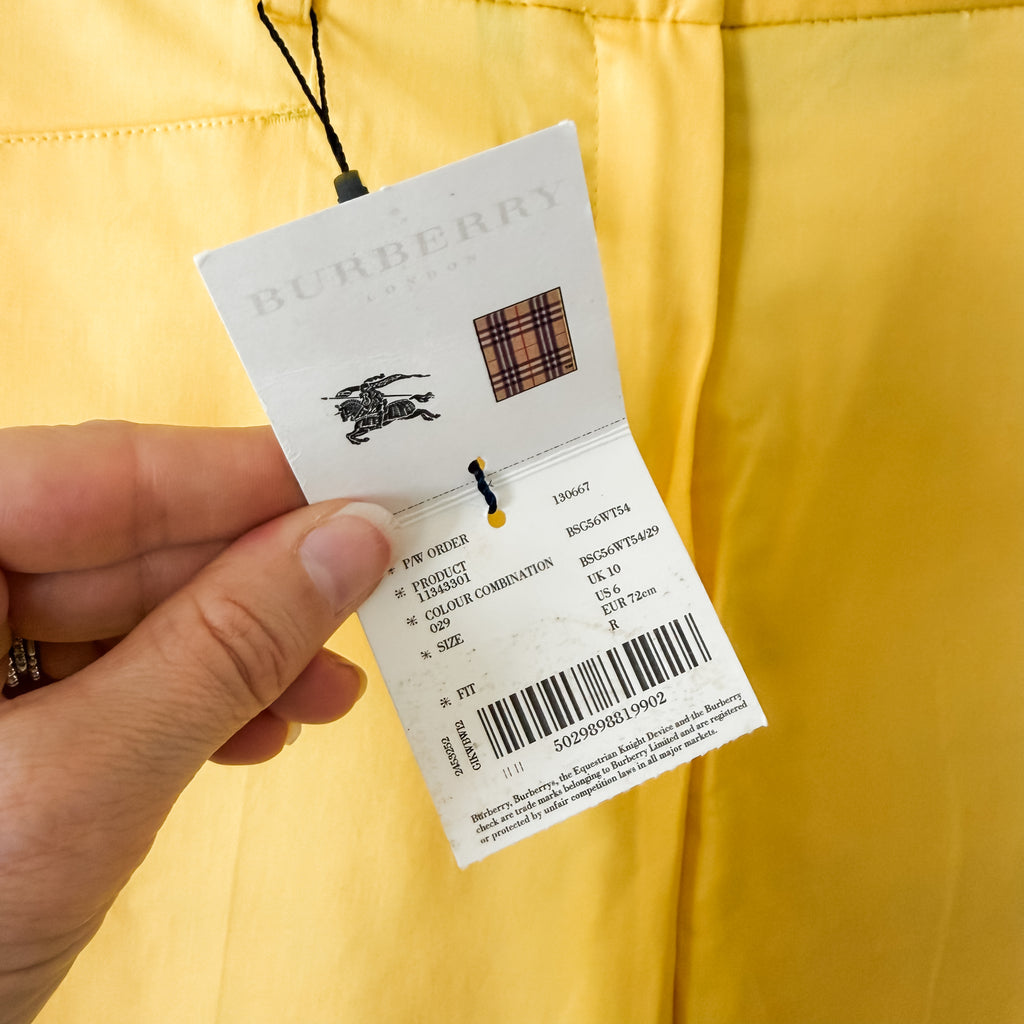 Burberry Golf Golden Yellow Cotton Golfing Straight Leg Trouser | 6