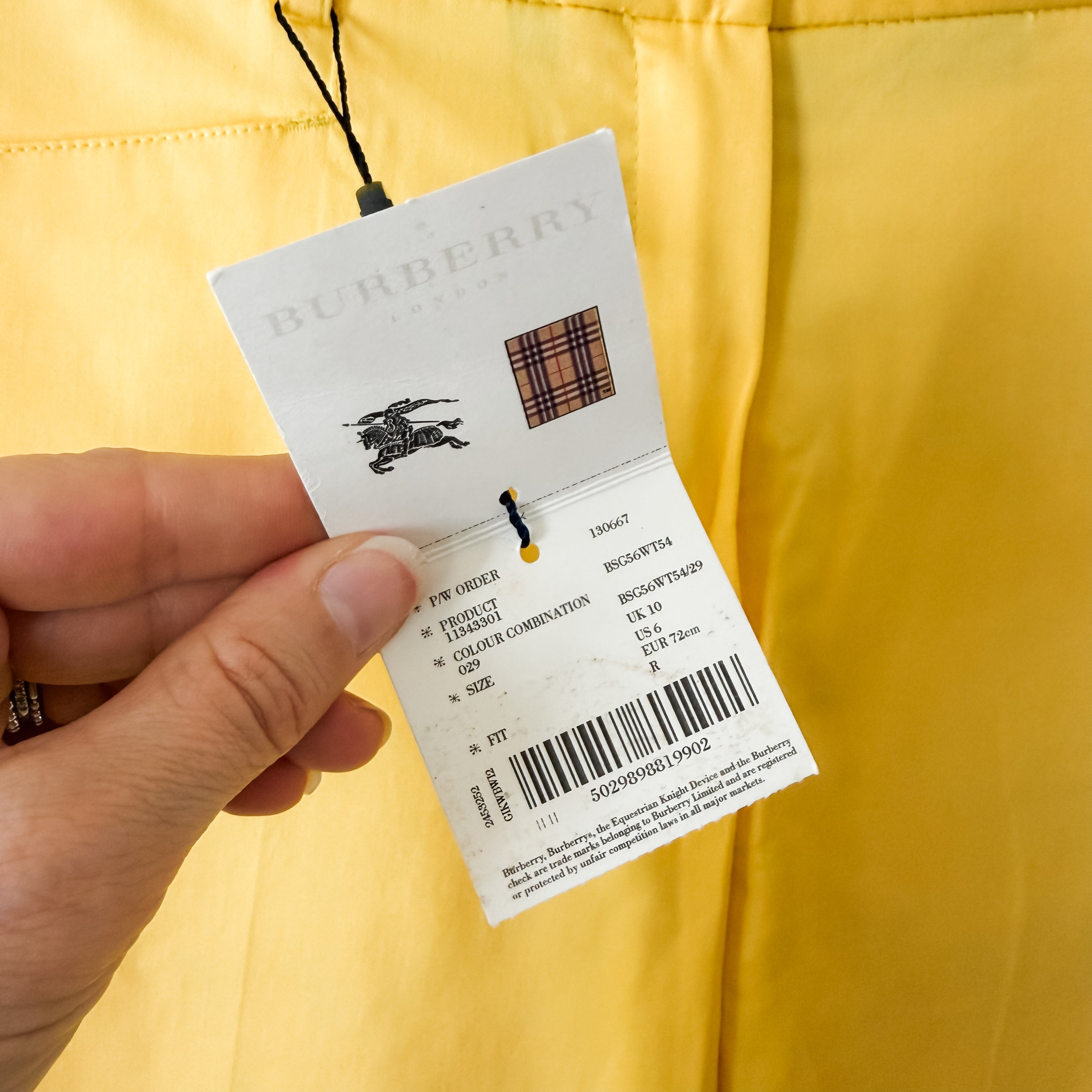 Burberry Golf Golden Yellow Cotton Golfing Straight Leg Trouser | 6