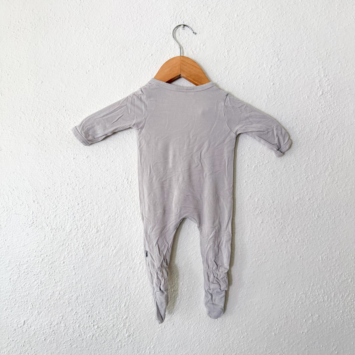 Kyte Baby Silver Grey Bamboo 2-Way Zipper Footed Sleeper | 0-3m