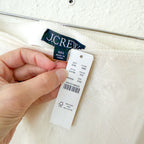 J.Crew Gwen Lace-Trim Slip Skirt in Textured Cream Satin | XXS