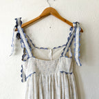 Sofie The Label Blue Bow Ric Rac Midi Maxi Dress | XS