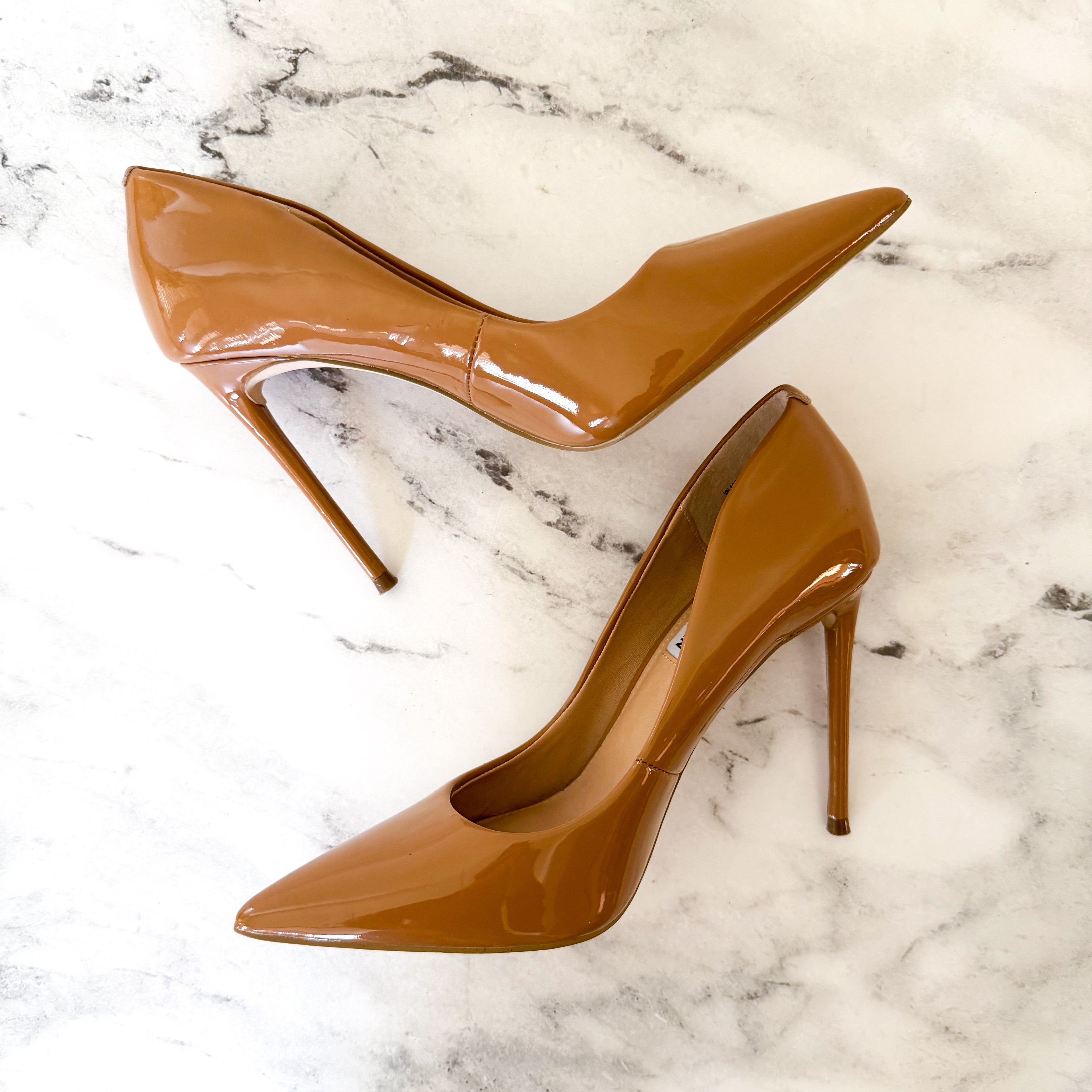 Steve Madden Vala Pointed Toe Stiletto Pumps in Nude Caramel | sz 7