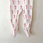 Primary Organic Candy Cane 2-Way Zipper Footed Sleeper | 6-9m