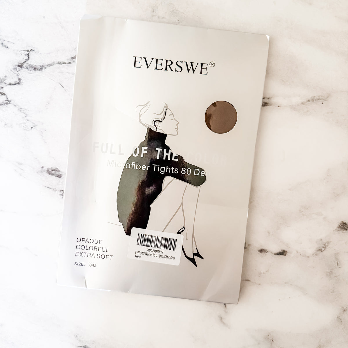 Everswe Opaque Microfiber Tights 80 Denier in Coffee Brown | S/M