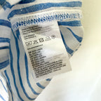 H&M 100% Linen Blue & White Stripe Button Down Long Sleeve Shirt | XS