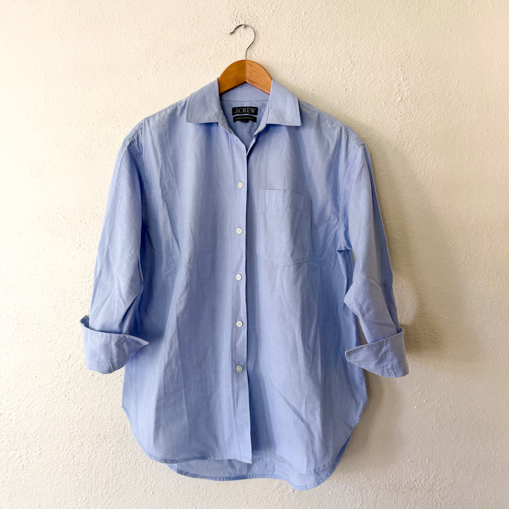 J.Crew Étienne Petite Oversized Button Down Shirt in Blue Oxford | XXSP
