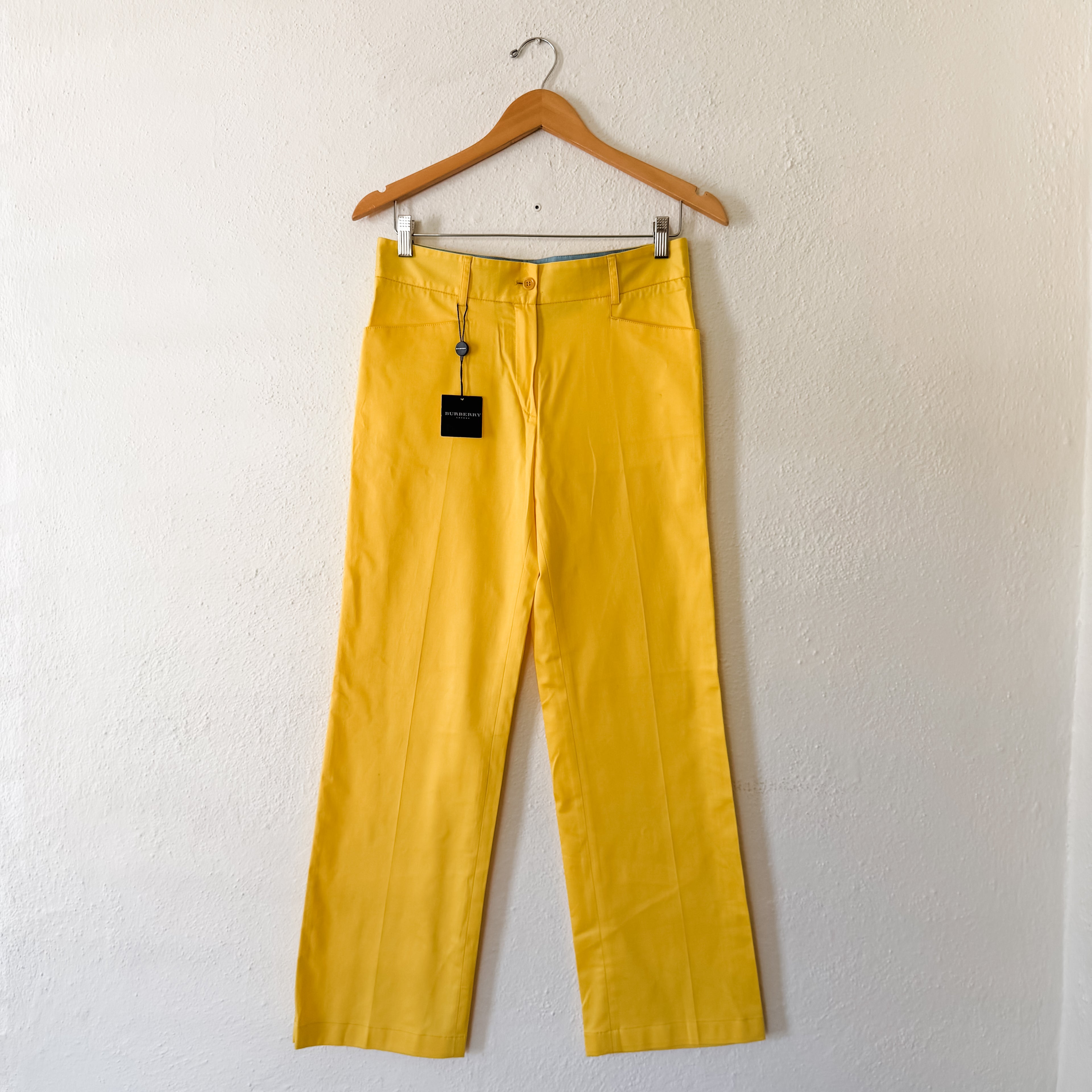 Burberry Golf Golden Yellow Cotton Golfing Straight Leg Trouser | 6