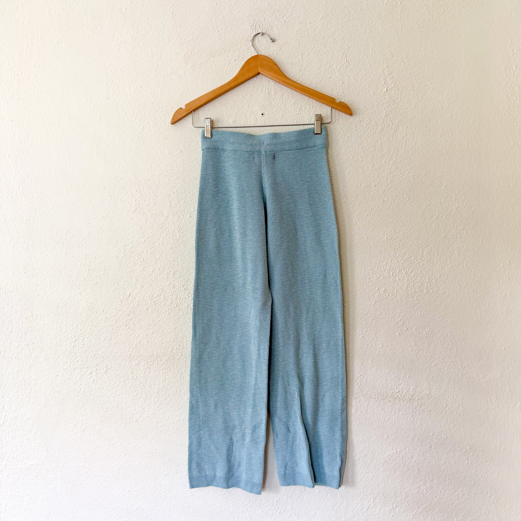 Free People Beach Turquoise Open Weave Wide Leg Pants | XS