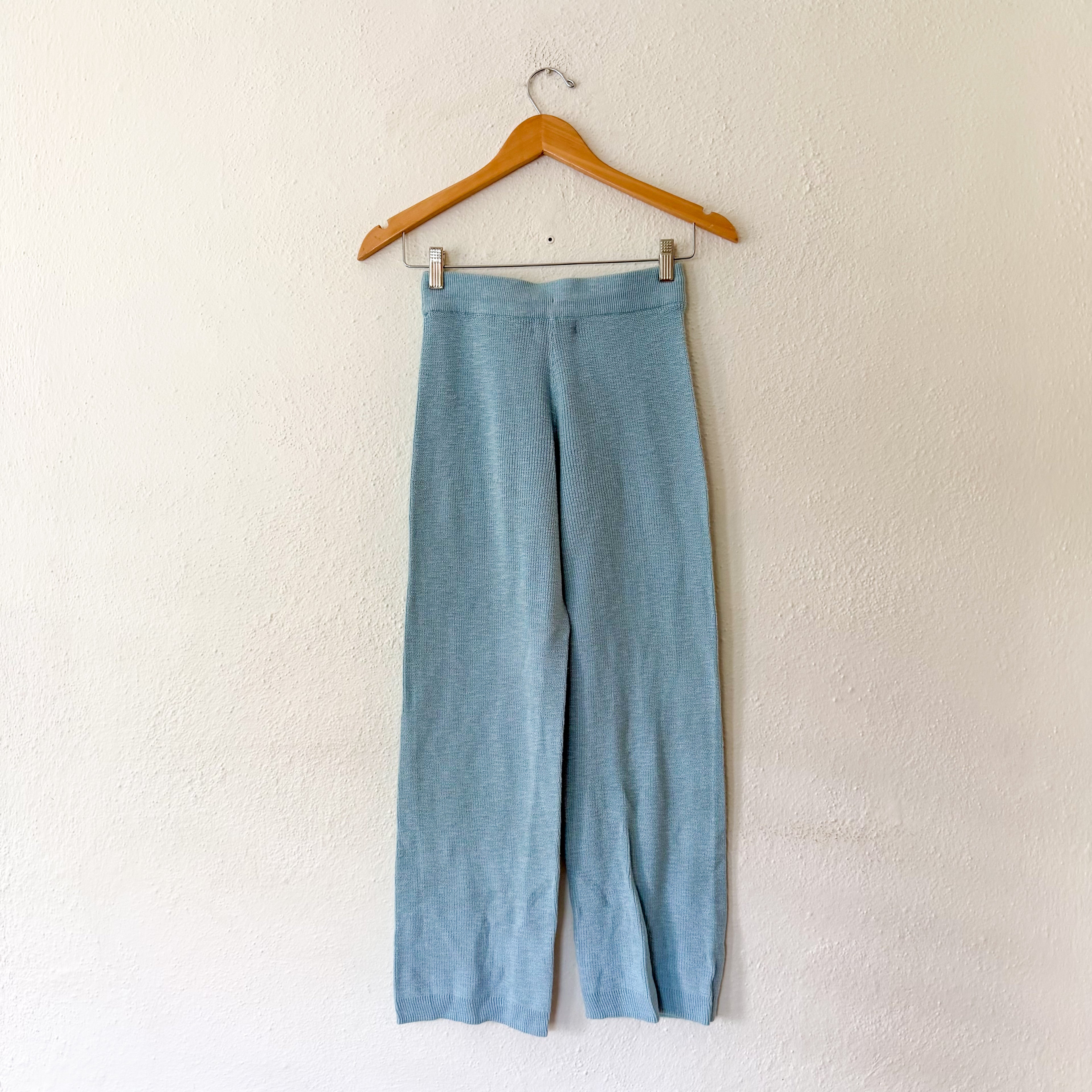 Free People Beach Turquoise Open Weave Wide Leg Pants | XS