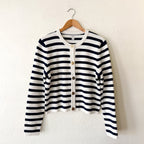 J.Crew Striped Lady Jacket Cardigan in Navy & White | Medium