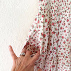 O.P.T. Calypso Cotton Smocked Cream Floral Midi Dress | XS