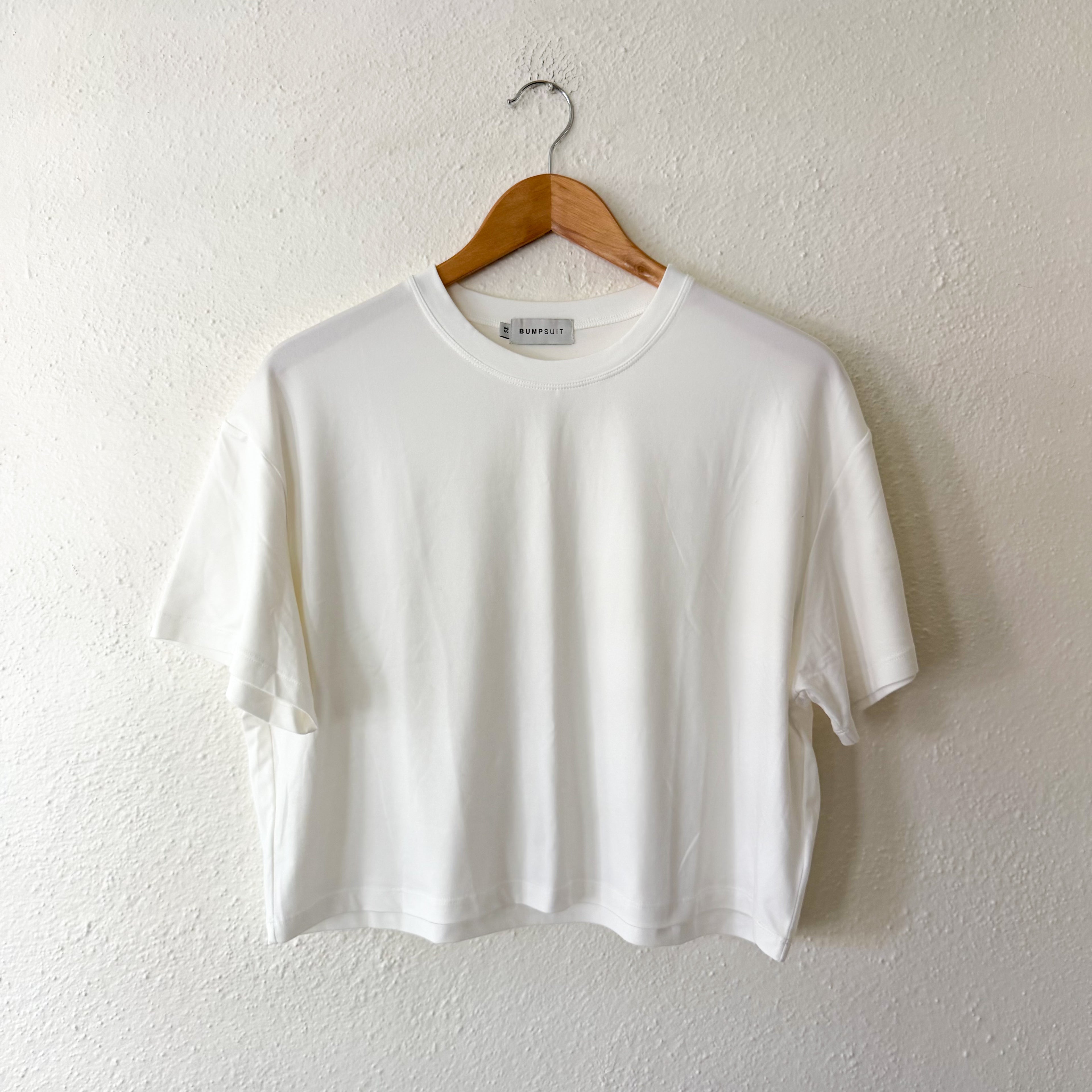 BumpSuit The Cloud Cropped Tee in Ivory | XS