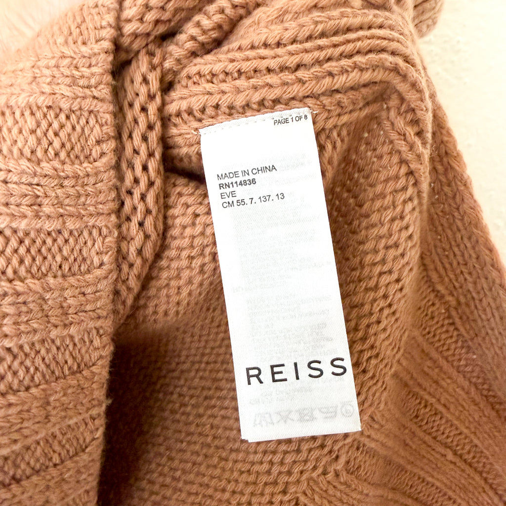 Reiss Eve Wool Cashmere Blend Roll Neck Sweater in Camel | XS