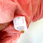 Ulla Johnson Sheer Silk Blend Floral Ruffle Mock Neck in Coral | 2